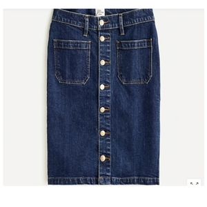 J. Crew Denim button-frint skirt in medium wash